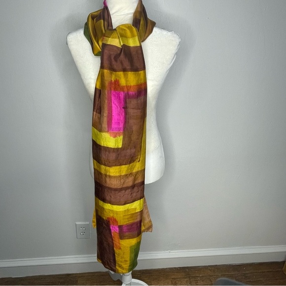 Oversized Colorblock Wrap/ Shawl Boho Art to Wear‎ OS - Picture 2 of 12